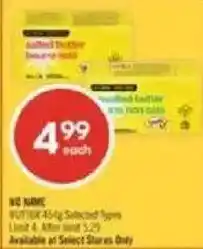 Shoppers Drug Mart No Name butter offer