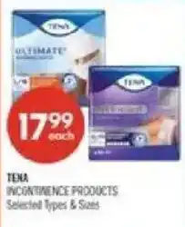 Shoppers Drug Mart Tena incontinence products offer