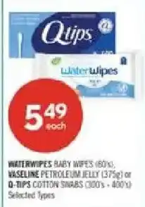 Shoppers Drug Mart Q-tips water wipes baby wipes offer