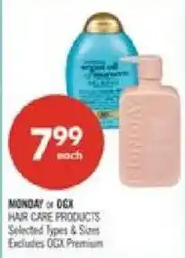 Shoppers Drug Mart Monday or OGX hair care products offer