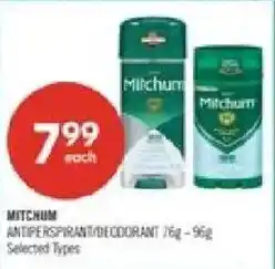 Shoppers Drug Mart Mitchum antiperspirant/deodorant offer