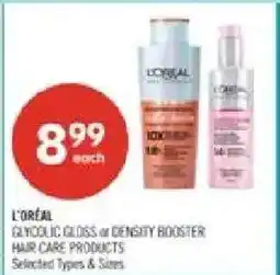 Shoppers Drug Mart L'Oréal glycolic gloss or density booster hair care products offer