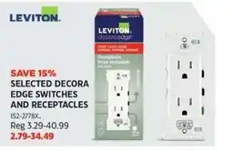 Canadian Tire Leviton decora edge switches and receptacles offer