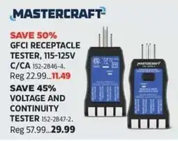 Canadian Tire Mastercraft gfi receptacle tester offer