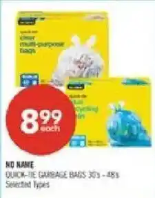 Shoppers Drug Mart No Name quick-tie garbage bags offer