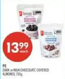 Shoppers Drug Mart PC dark or milk chocolate covered almonds offer