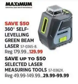 Canadian Tire Maximum 360° self-levelling green beam laser offer
