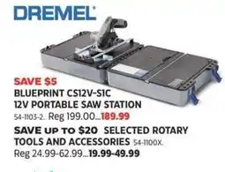 Canadian Tire Dremel blueprint cs12v-s1c 12v portable saw station offer