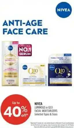 Shoppers Drug Mart Nivea anti-age face care offer