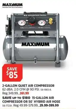 Canadian Tire Maximum 2-gallon quiet air compressor offer
