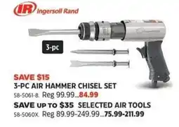 Canadian Tire Ingersoll Rand 3-pc air hammer chisel set offer