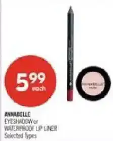 Shoppers Drug Mart Annabelle eyeshadow or waterproof lip liner offer