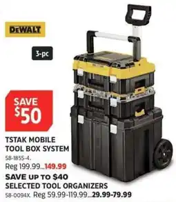 Canadian Tire DeWalt tstak mobile tool box system offer