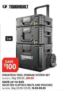 Canadian Tire Toughbuilt stacktech tool storage system set offer
