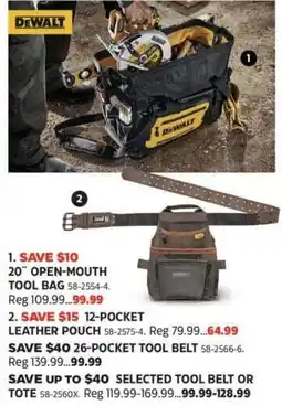 Canadian Tire DeWalt 20" open-mouth tool bag offer