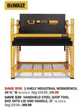 Canadian Tire DeWalt 2-shelf industrial workbench offer