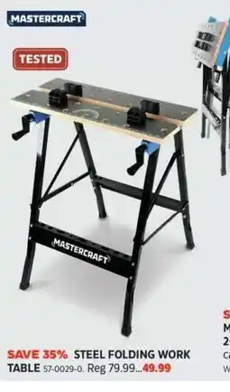 Canadian Tire Mastercraft steel folding work table offer