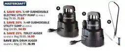 Canadian Tire Mastercraft 1/2-hp submersible electric utility pump offer