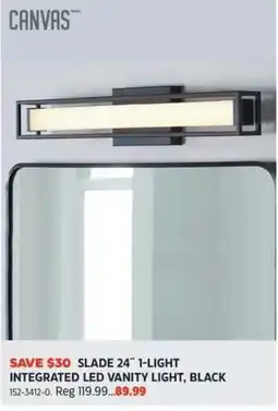 Canadian Tire Canvas slade 24" 1-light integrated led vanity light, black offer
