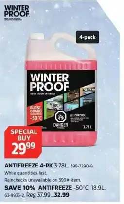 Canadian Tire Winter proof antifreeze offer