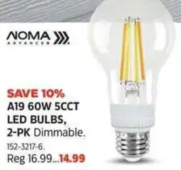 Canadian Tire Noma advanced A19 60w 5cct led bulbs offer
