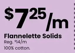 Fabricland Flannelette Solids offer