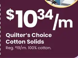 Fabricland Quilter's Choice Cotton Solids offer