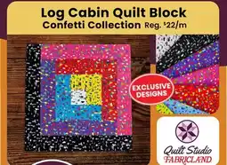 Fabricland Confetti Collection Log Cabin Quilt Block offer