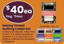 Fabricland Sewing Thread Quilting Cotton Set offer