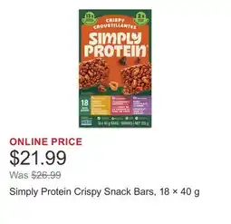 Costco Simply Protein Crispy Snack Bars, 18 × offer