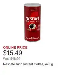 Costco Nescafé Rich Instant Coffee offer
