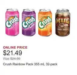 Costco Crush Rainbow Pack 355 mL 32-pack offer