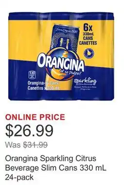 Costco Orangina Sparkling Citrus Beverage Slim Cans 330 mL 24-pack offer