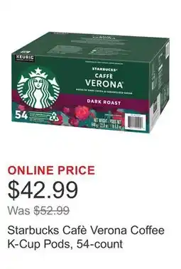 Costco Starbucks Cafè Verona Coffee K-Cup Pods, 54-count offer