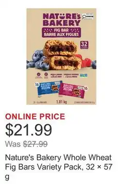 Costco Nature's Bakery Whole Wheat Fig Bars Variety Pack, 32 × offer