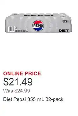Costco Diet Pepsi 355 mL 32-pack offer