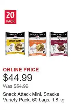 Costco Snack Attack Mini, Snacks Variety Pack, 60 bags offer