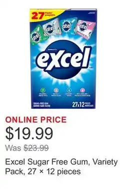 Costco Excel Sugar Free Gum, Variety Pack, 27 × 12 pieces offer