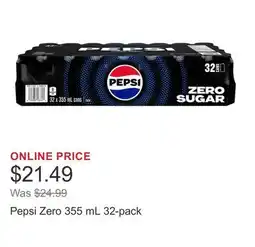 Costco Pepsi Zero 355 mL 32-pack offer