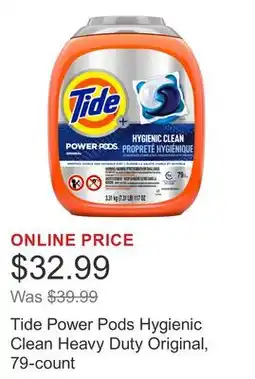 Costco Tide Power Pods Hygienic Clean Heavy Duty Original, 79-count offer