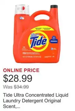 Costco Tide Ultra Concentrated Liquid Laundry Detergent Original Scent, 146 loads offer