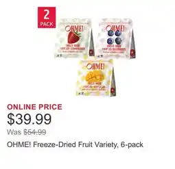 Costco OHME! Freeze-Dried Fruit Variety, 6-pack offer