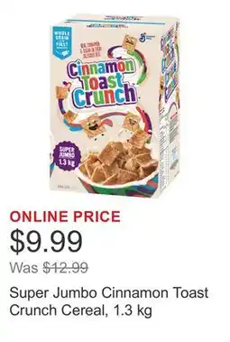 Costco Super Jumbo Cinnamon Toast Crunch Cereal offer