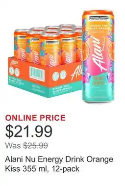 Costco Alani Nu Energy Drink Orange Kiss 355 ml, 12-pack offer