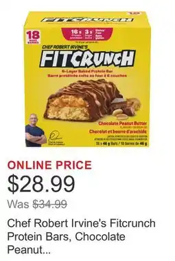 Costco Chef Robert Irvine's Fitcrunch Protein Bars, Chocolate Peanut Butter, 18 × offer