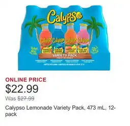 Costco Calypso Lemonade Variety Pack, 473 mL, 12-pack offer