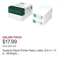 Costco Sustana Hitech Printer Paper, Letter, 8.5 in × 11 in., 96 Bright, 24 lb offer