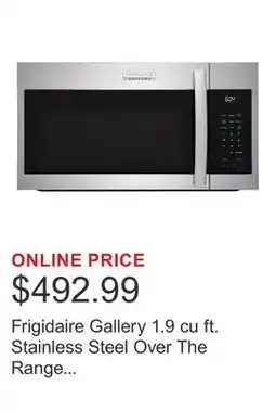 Costco Frigidaire Gallery 1.9 cu ft. Stainless Steel Over The Range Microwave with Sensor Cook, 400 CFM offer