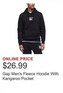 Costco Gap Men's Fleece Hoodie With Kangaroo Pocket offer