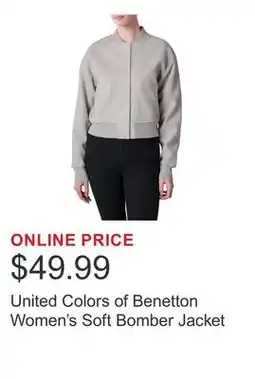 Costco United Colors of Benetton Women's Soft Bomber Jacket offer